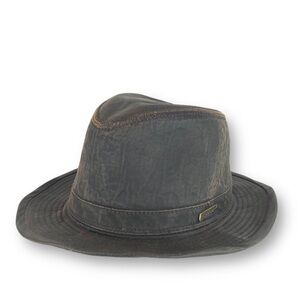 Indiana Jones Headwear Lucasfilm Brown Weathered Fedora Hat Shapeable Brim Sz L